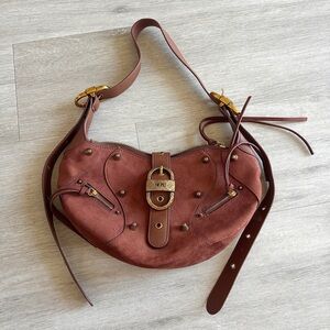 JW PEI Brown Tessa Suede Shoulder Bag